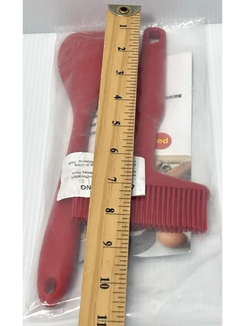 Red Silicone Brush Spatula Set Heat Resistant Basting Baking Kitchen Tool Helper